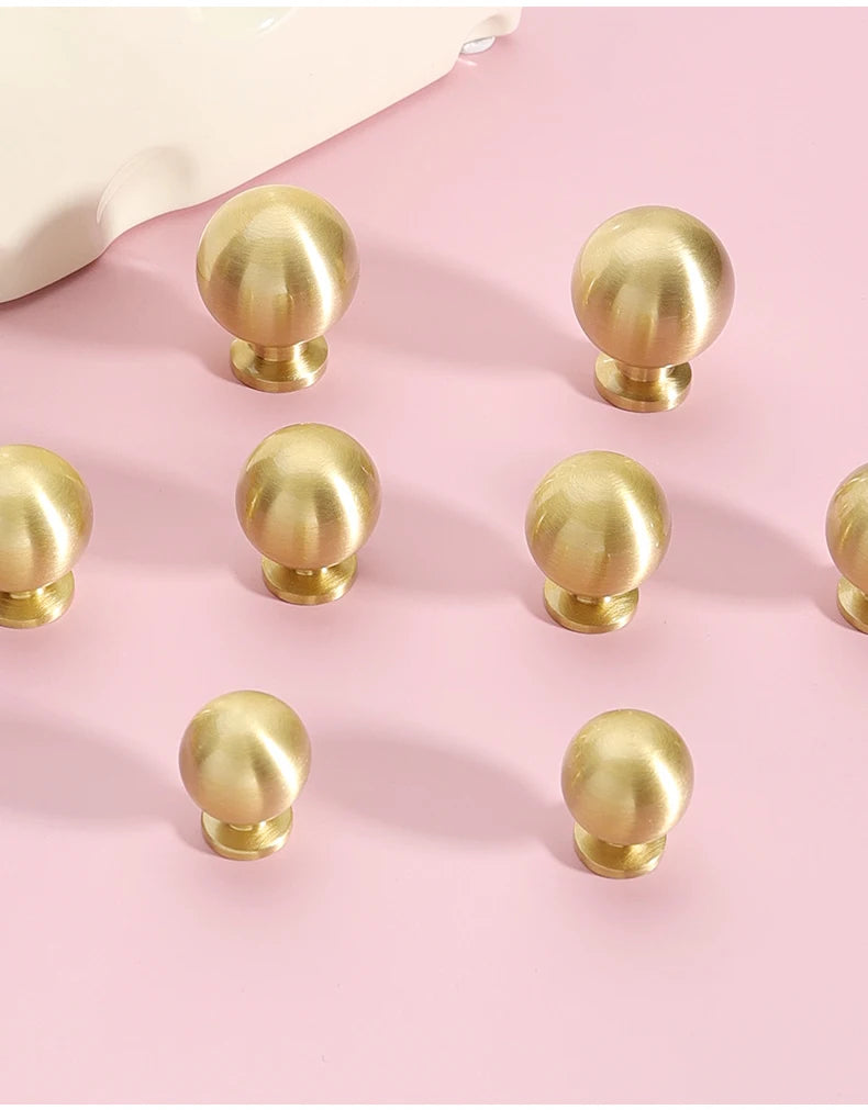 Brass Round Ball Furniture Handles Drawer Knobs Cabinet Gloden Wardrobe Door Pulls  Modern Minimalist Bathroom cabinet