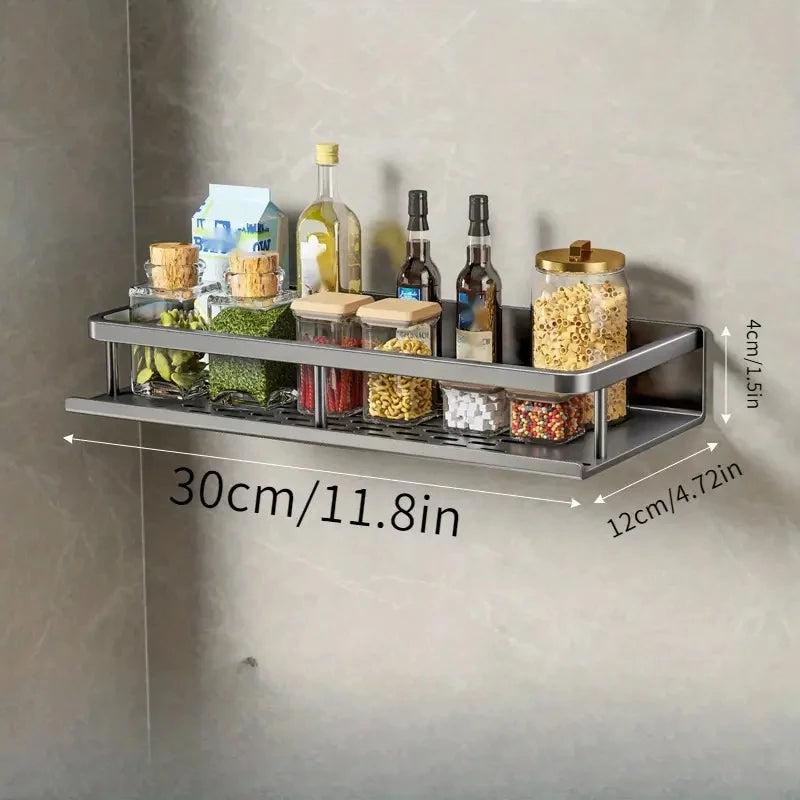 1 PC Multifunctional Kitchen Rack Spice Storage Rack Wall Mounted Kitchen Utensil Shovel Hook Rack for Kitchen Items Storage