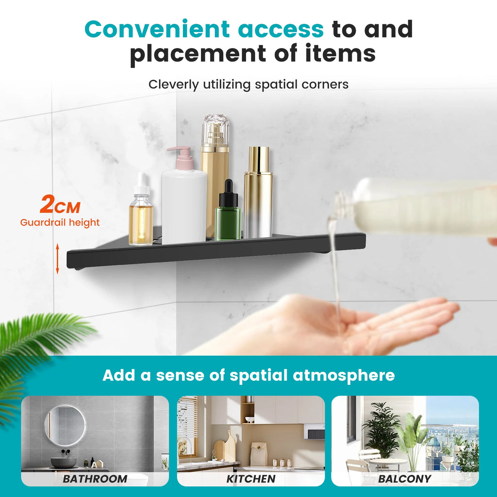 Stainless Steel Bathroom Shelf Shampoo Makeup Shower Storage Shelf Bathroom Wall Mount Corner Organizer Rack