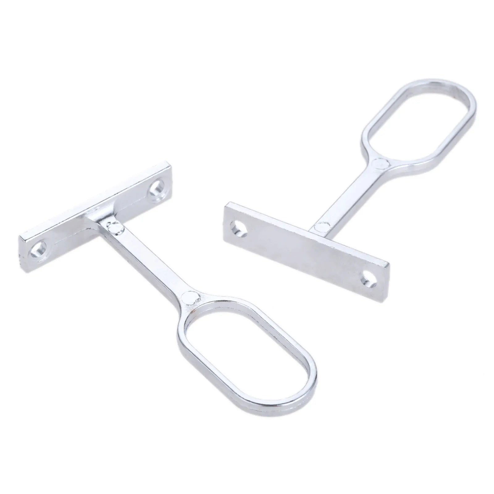 6pcs 16mm Steel Closet Rod End Supports Wardrobe Cabinet Clothes Through Flange Seat Pipe Fittings Clothes Rod Curtain Tube Seat