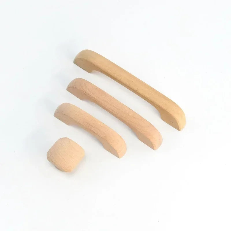 Drawer Furniture Wooden Door Cupboard Handles  Solid Wood Kitchen Cabinet Handle Drawer Knobs for Furniture
