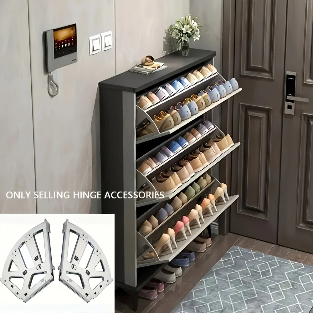 Shoe Rack Accessory - 3-Tier Connector, Thickened Iron Structure with Hidden Foldable Shelf, for Shoe Organization, 3-Layer Prac