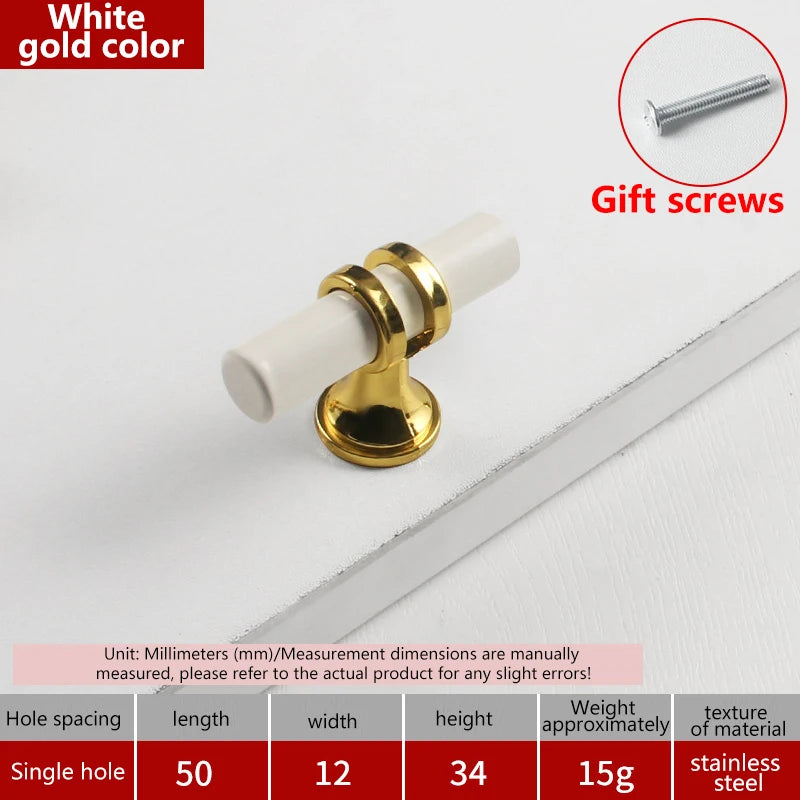 Modern Black Gold Cabinet Handles - Solid Drawer Knobs For Kitchen Furniture With Zinc Alloy Material