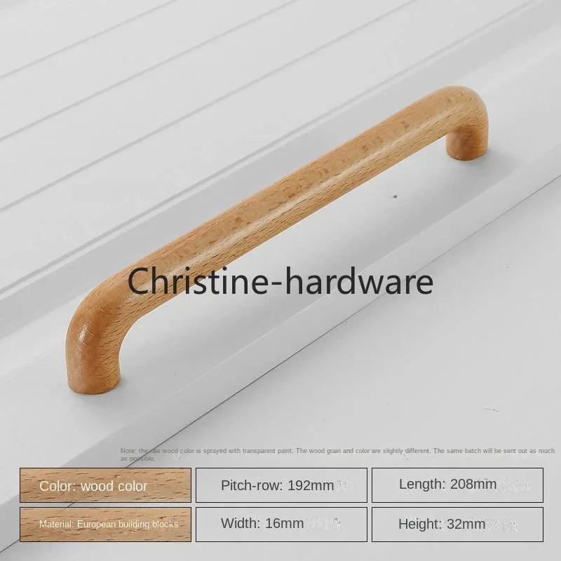 Simple Modern Wooden Cabinet Round Single-hole Handle Drawer Door Kitchen Shoe Cabinet Solid Wood Log Handle