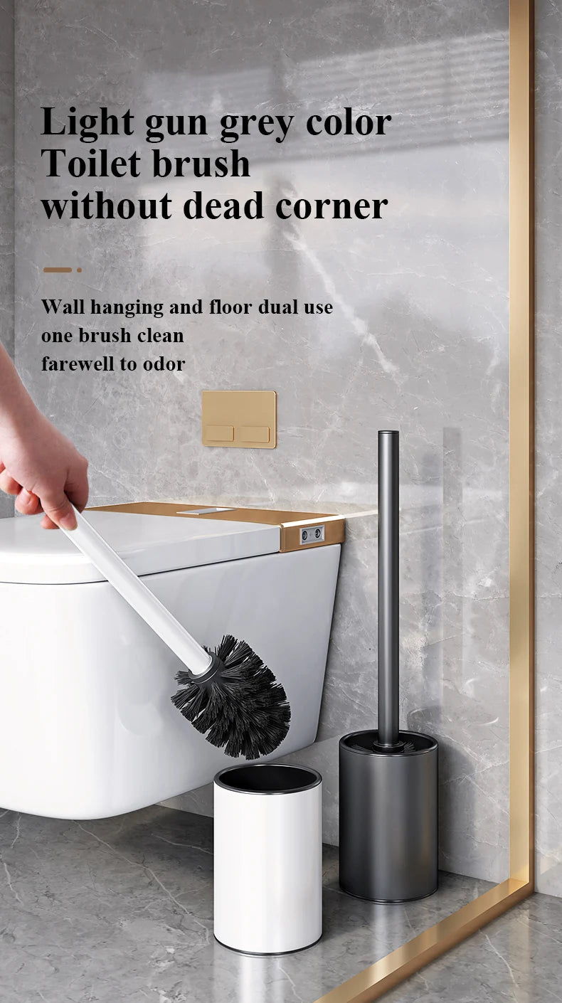 Bathroom Toilet Brush Holder Floor Standing Stainless Steel Toilet Brush WC Cleaning Vertical Bathroom Accessories