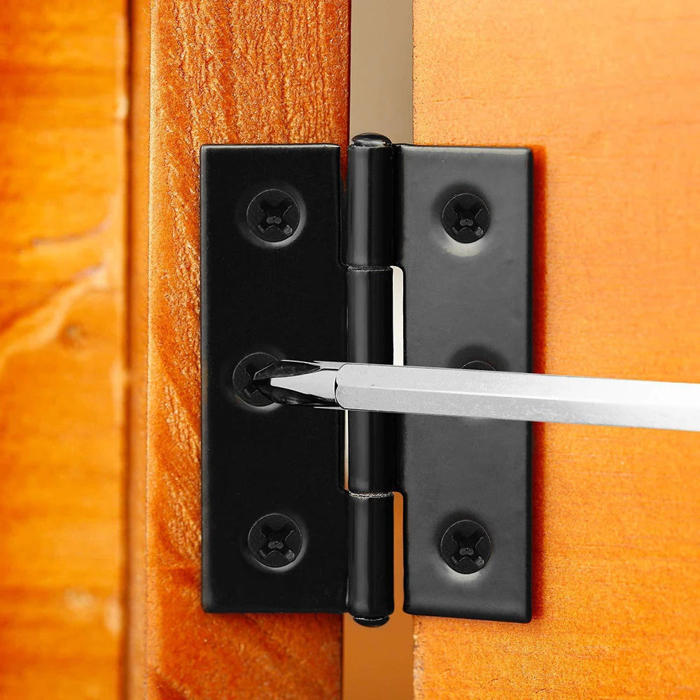 Stainless Steel Hinge for Furniture Wooden Doors Windows Cabinets Cupboards Bookcase Fitting Hardware 6 Mounting Hole with Screw
