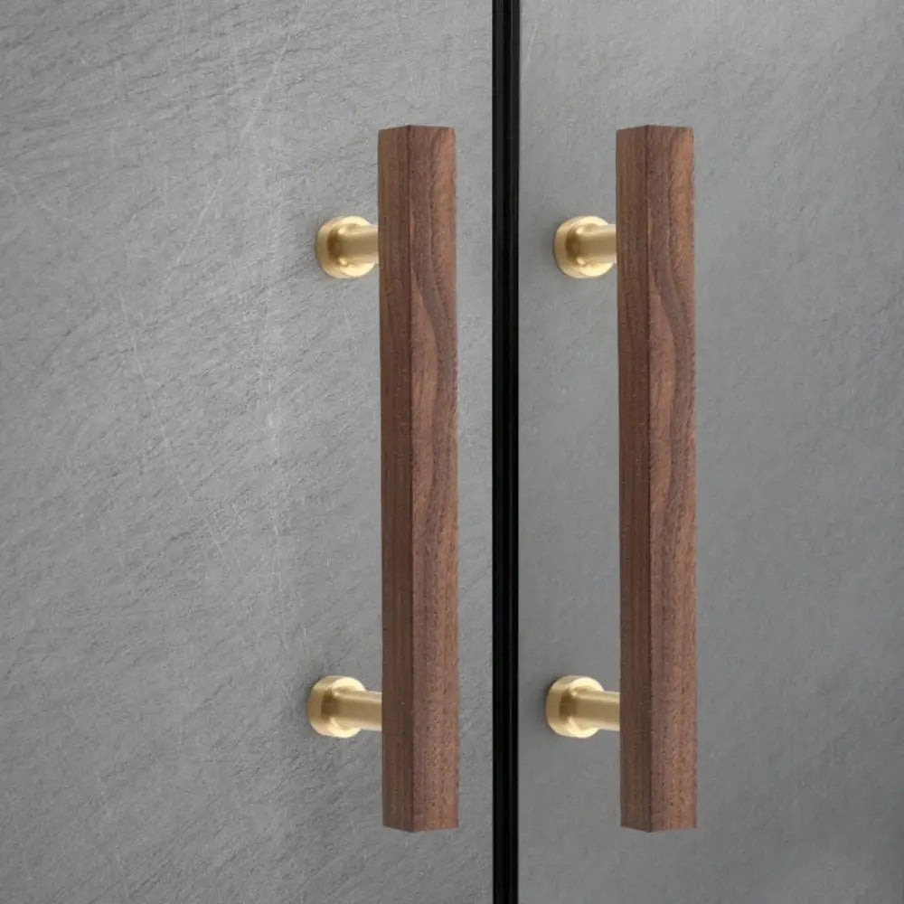 Light Luxury Walnut Wood Wood Cabinet Handles Luxury Design Beech Wood Door Knobs Minimalist Modern Cabinet Pulls Closet