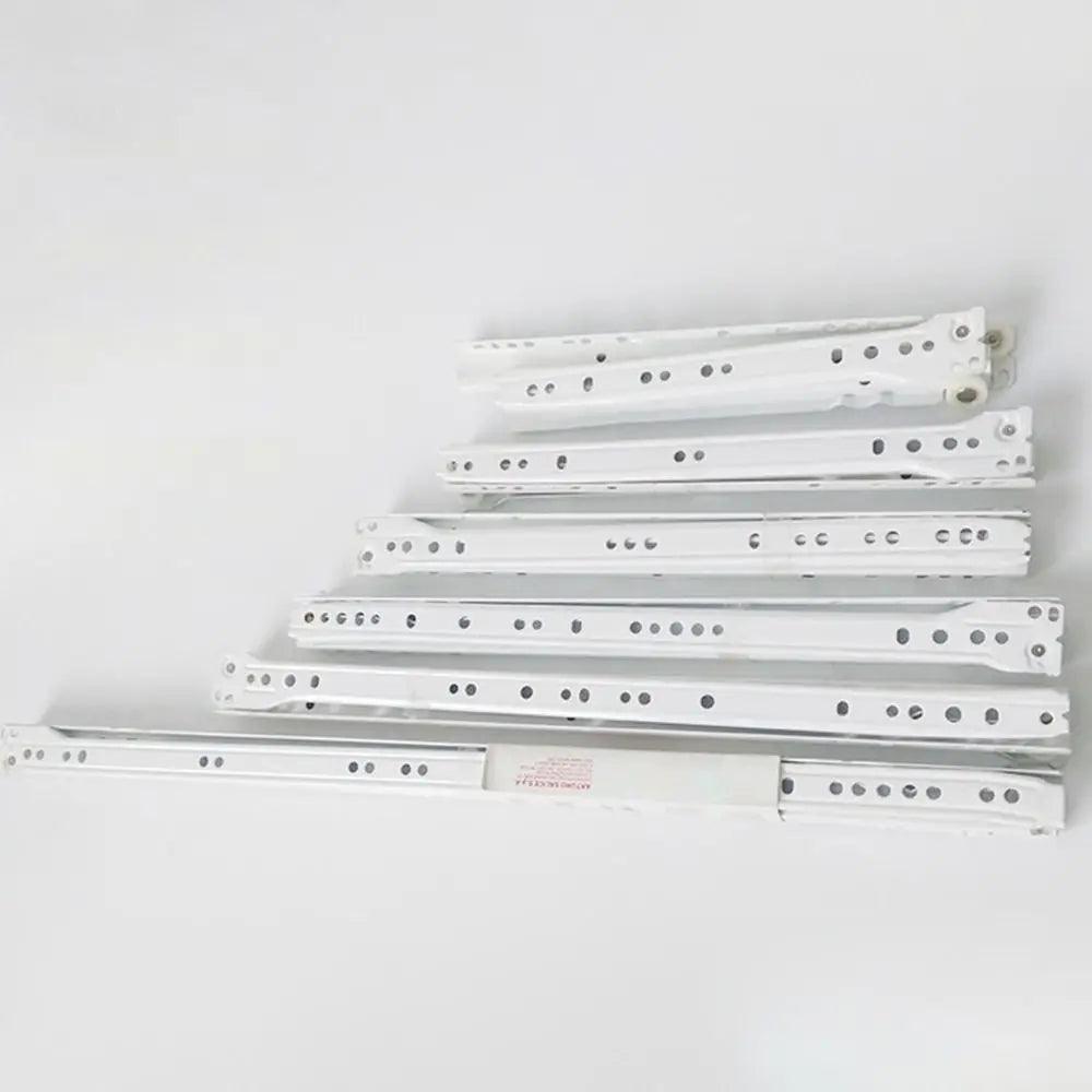 1Pair Chute Cabinets Keyboard Roller Pulley Furniture Slides Mute Two Section Drawer Track Slides Cabinet Rails