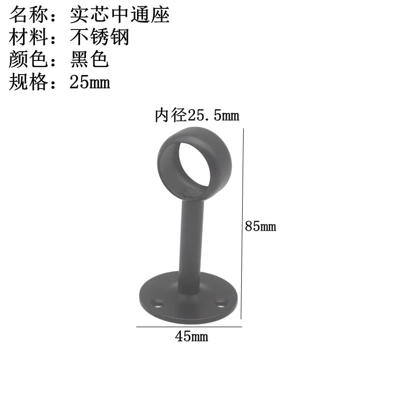 4Pcs 16/19/22/25/32mm Wardrobe Hanger Pipe Bracket Steel Flange Tube Holder for Clothes Curtain Rod Ceiling Fixed Support Clamps