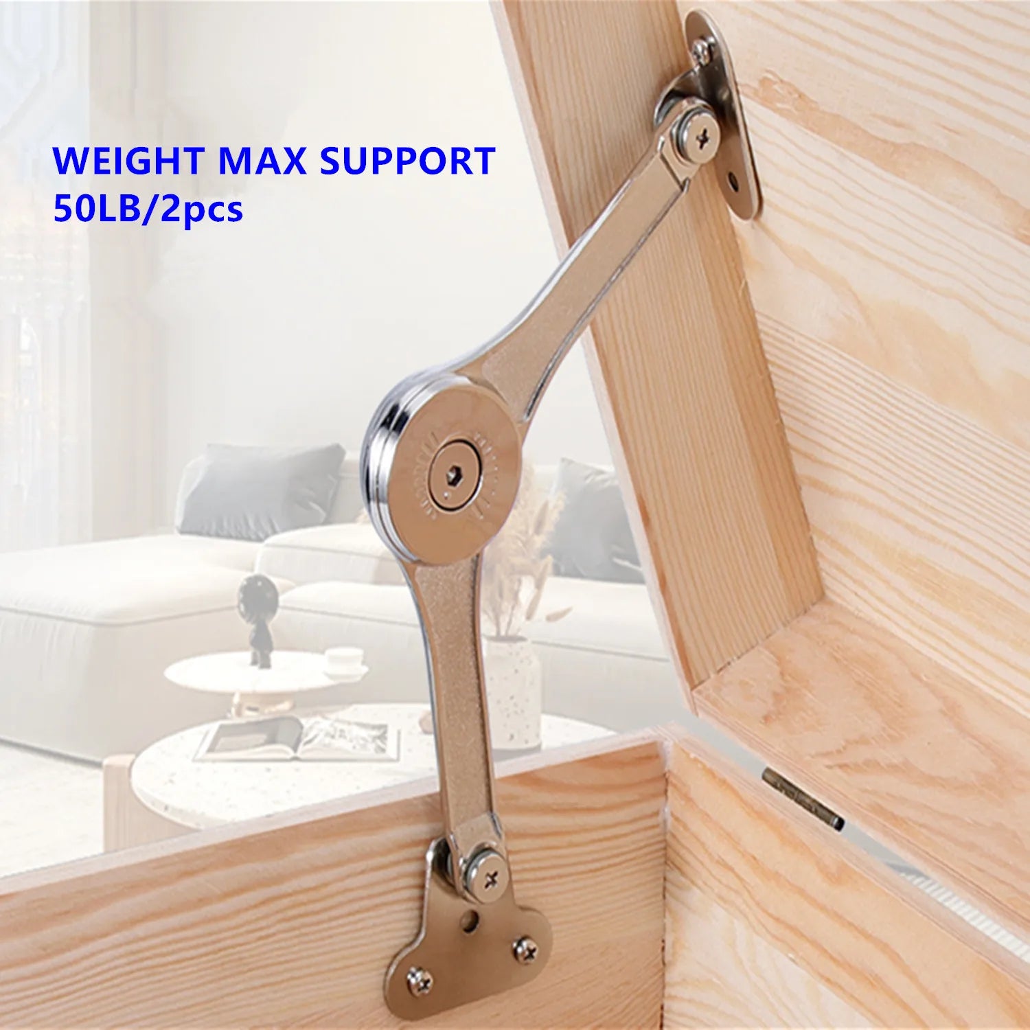 Lid Support Hing Lift Up Buffer Damper Folding Hinges Lid Stays with Soft Close for Wardrobe Cabinets Door