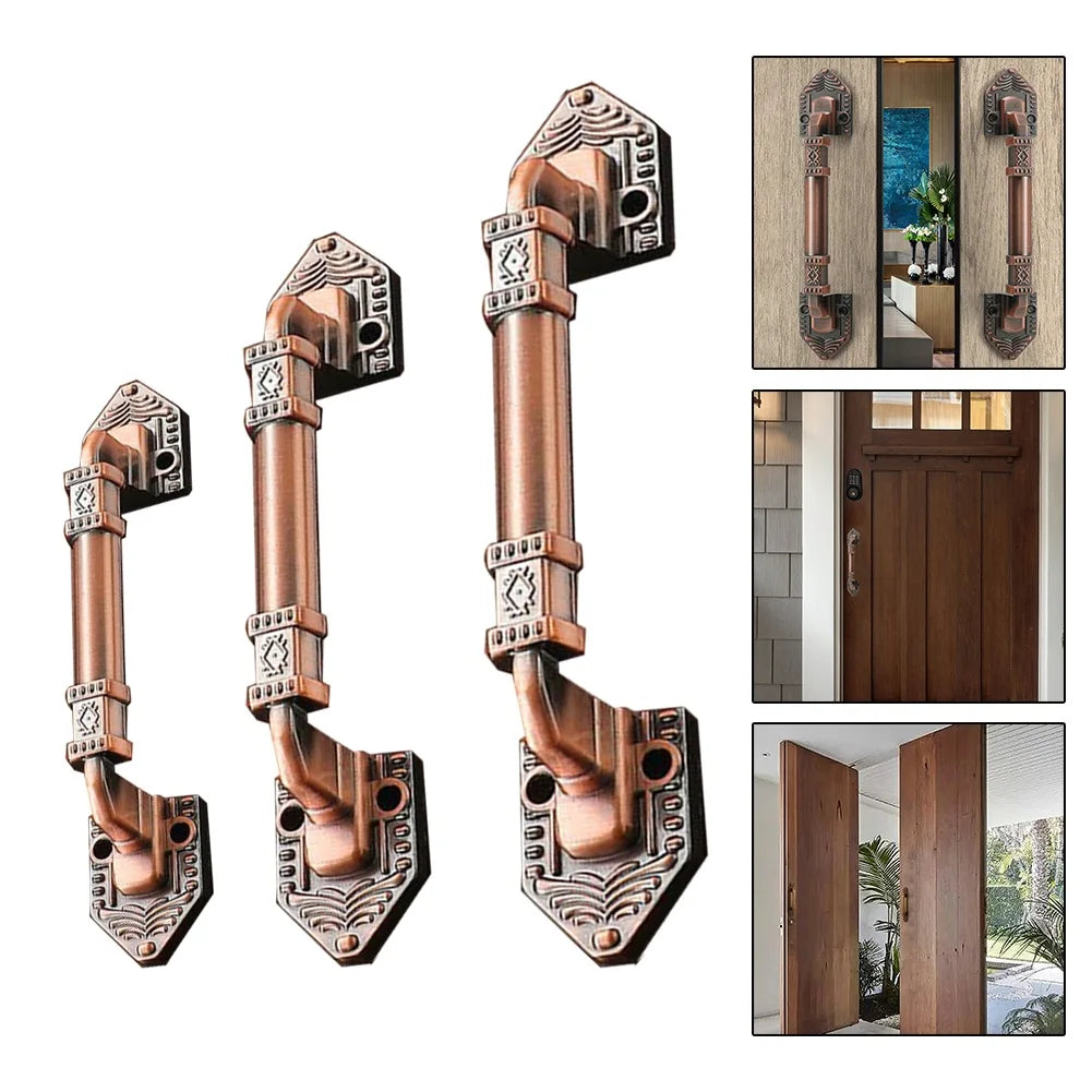 European Antique Exposed Aluminum Alloy Door Handle Push-Pull Door Handle Furniture Wood Barn Door Handle Drawer Flush Handles