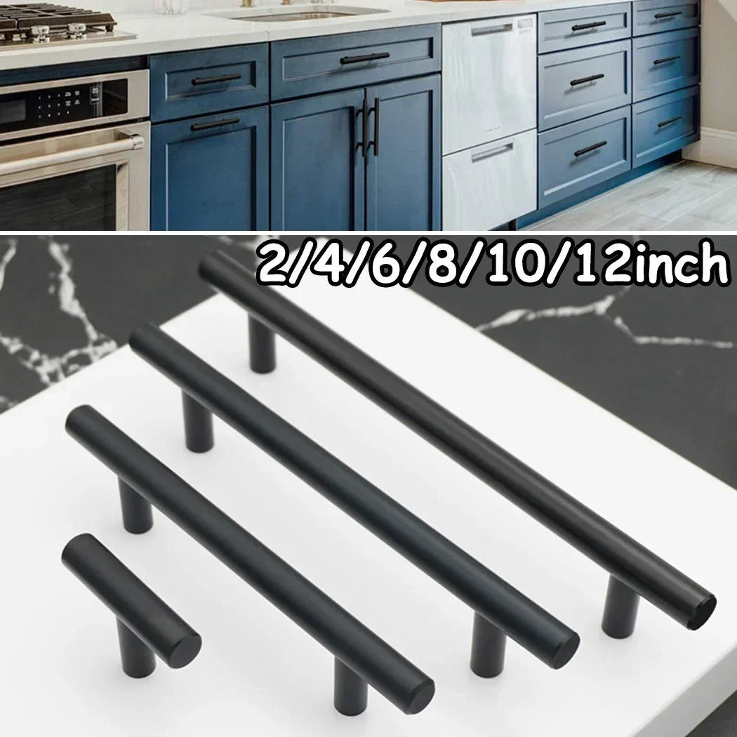 2/4/6/8/10/12 Inches Modern Stainless Steel Kitchen Door Cabinet T Bar Handle Pull Knob Cabinet Knobs Furniture Handle Cupboard