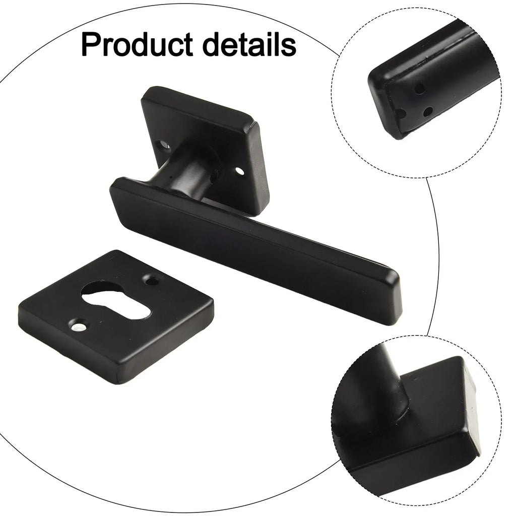 For Bedroom Interior Door Handle Lock Black Door Lock Reliable Security Versatile Application For Living Room Doors