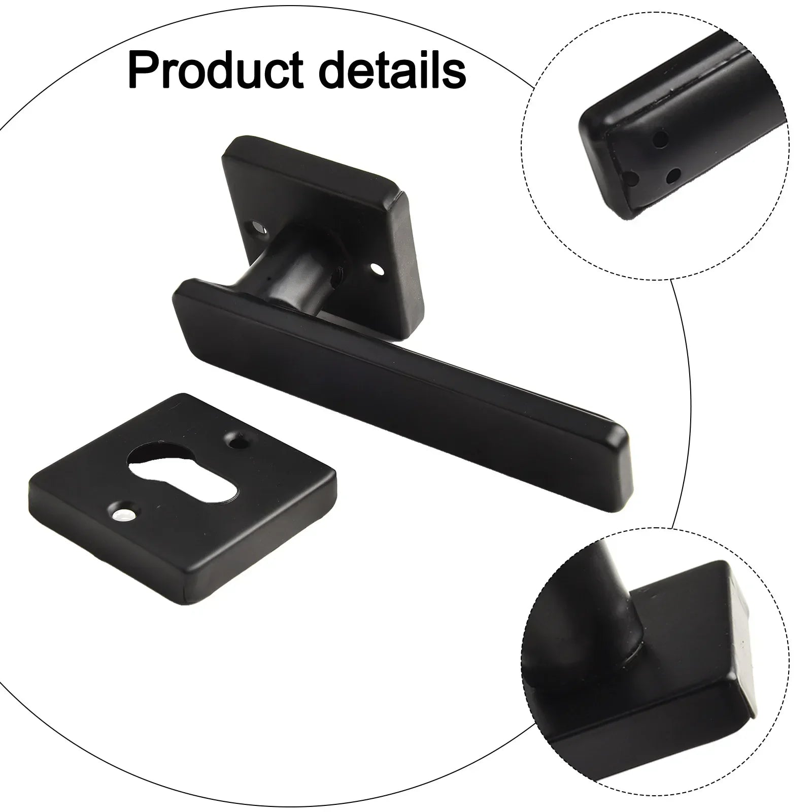 For Bedroom Interior Door Handle Lock Black Door Lock Reliable Security Versatile Application For Living Room Doors