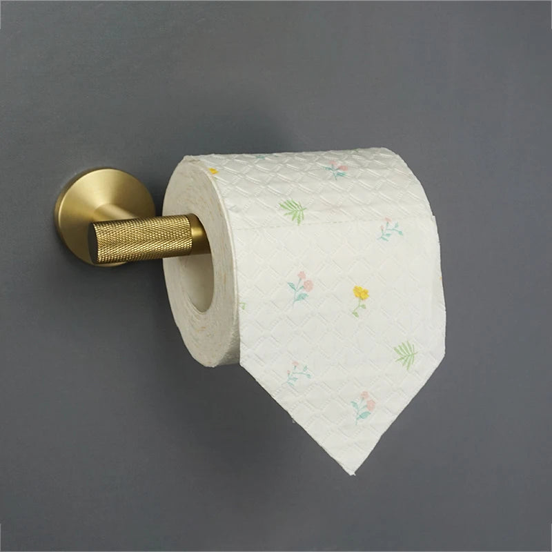 Stainless Steel Gold Brushed Bathroom Toilet Accessories Hardware Set Towel Hook Wall Mounted Paper Holder Toilet Brush Holder