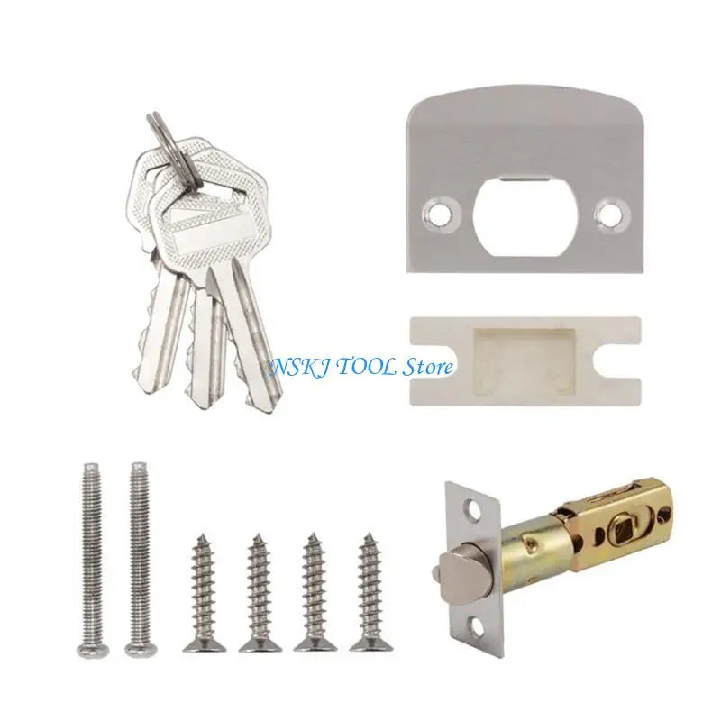 L8RC Zinc Alloy Round Door Knobs Knobset Entrance Lock Interior Door Handles for Hallway, Closet, Bathroom Easy to Install