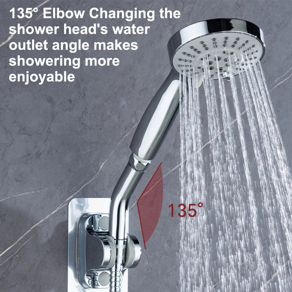 Bathroom Upgrade Chrome Hand Shower Connector Easy Install Shower Head Connector Stainless Steel Hassle-Free Setup