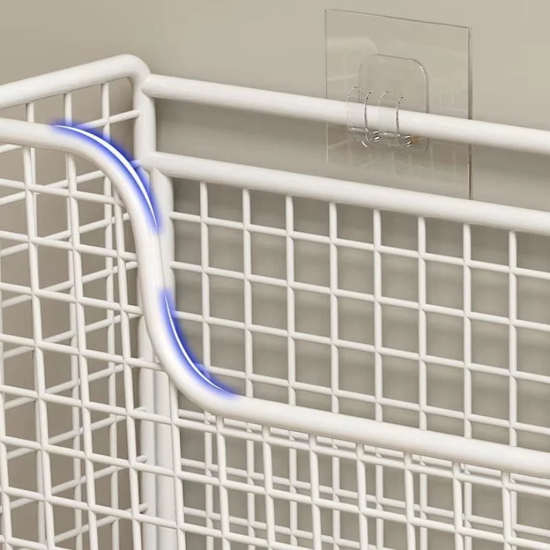 Punch-free Kitchen Cabinet Door Storage Box Iron Rack Wall-mounted Cabinet Metal Multi-Purpose Spice Rack Holder For Household
