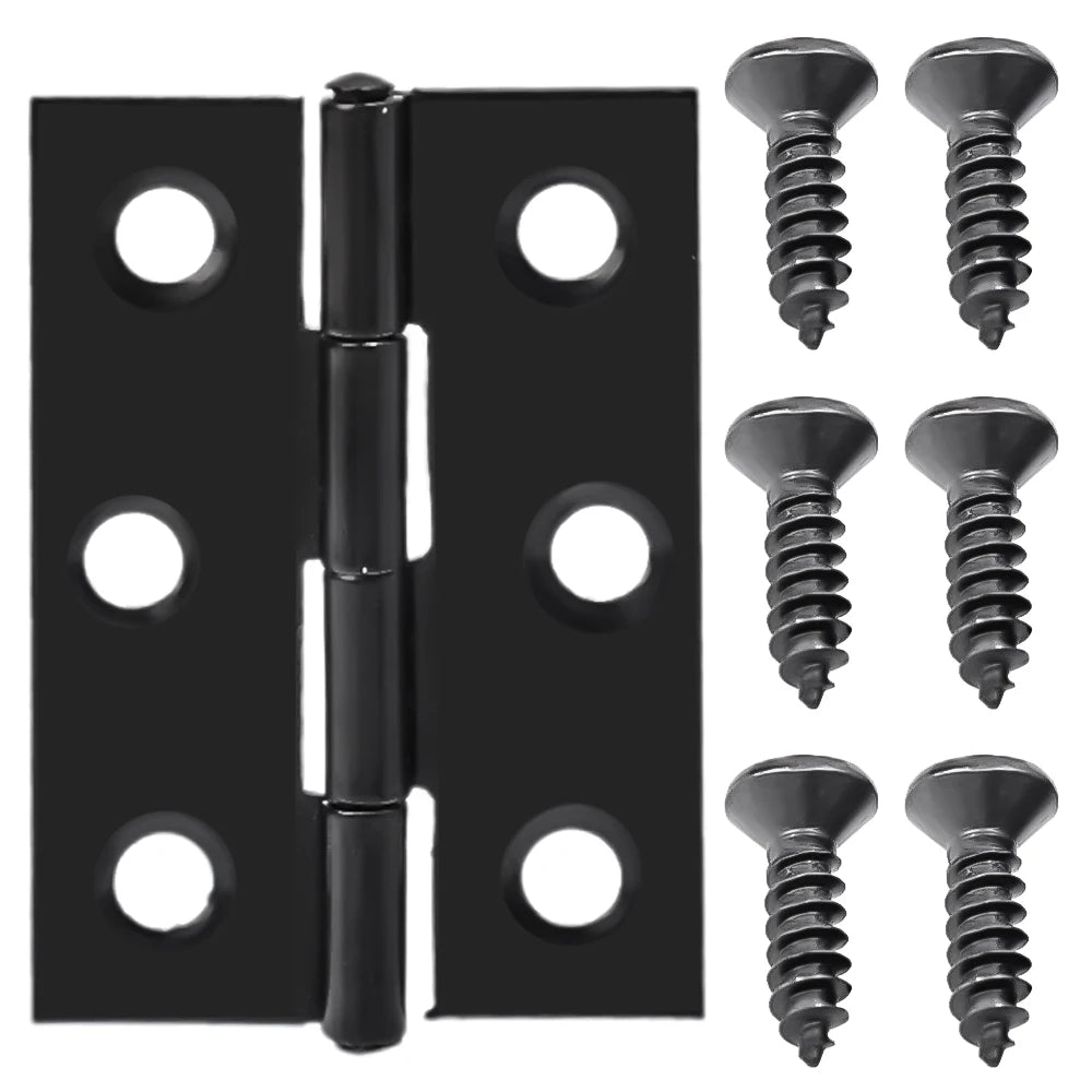 Stainless Steel Hinge for Furniture Wooden Doors Windows Cabinets Cupboards Bookcase Fitting Hardware 6 Mounting Hole with Screw