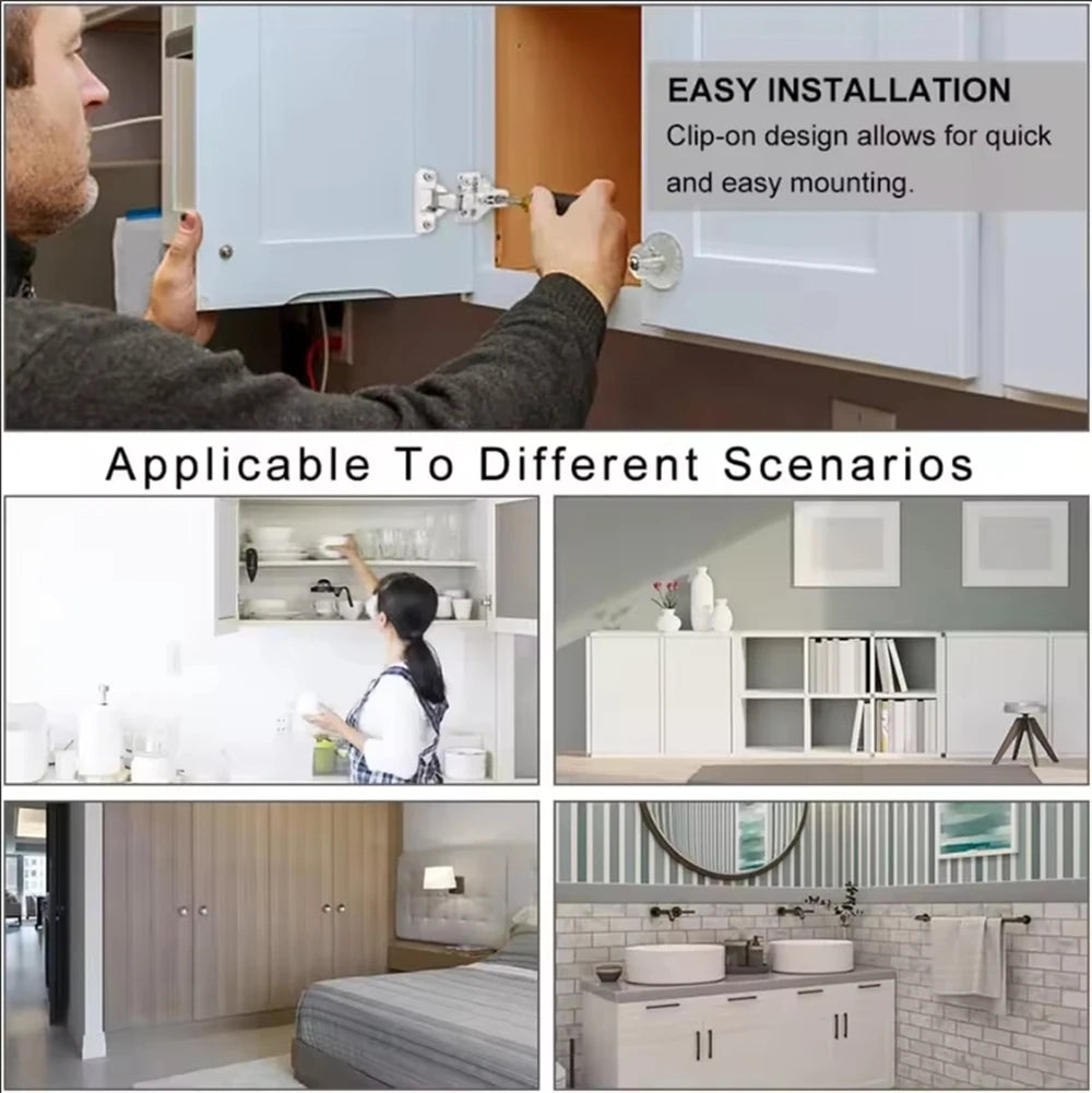 2-8 Pcs Stainless Steel Cabinet Door Hinges Hydraulic Damper Buffer Soft Close Quiet Wardrobe Door Concealed Hinges with Screws