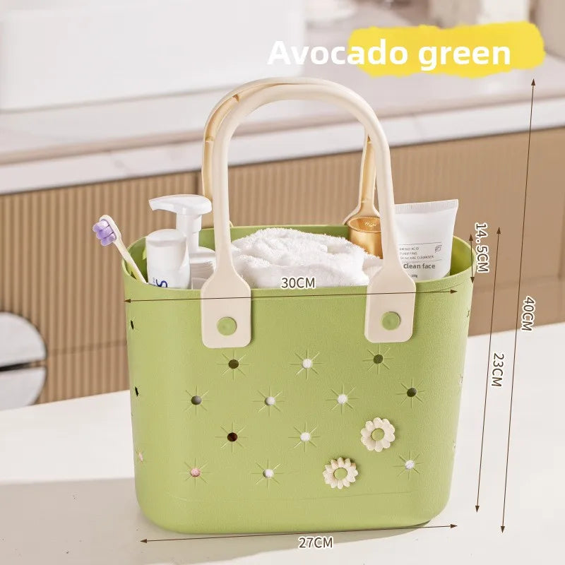 Bathroom storage basket, toiletries bath basket, shower basket, bathroom hollow out hand-held shower basket