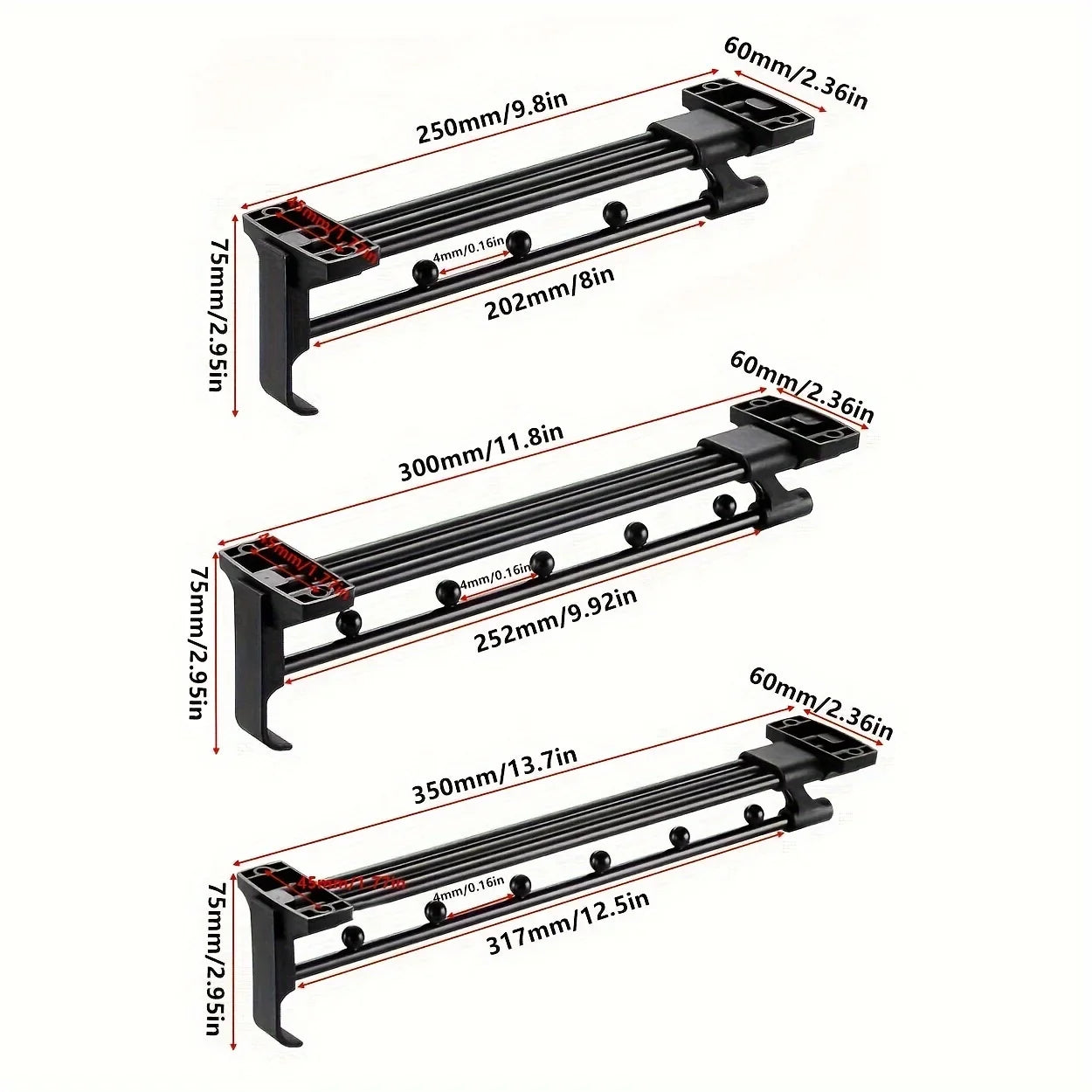 1pcs Retractable Closet Pull Out Rod Closet Valet Rod Extending Rail Pull Out Hanger Closet Valet Rod Rail Pants Hanger