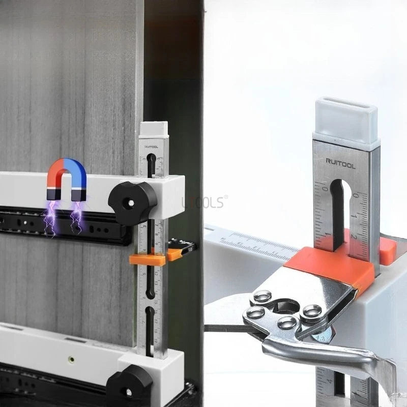 White Slide Rail Locator Drawer Rail Installation Aid Adjustable for Quick Fixing of All Types of Drawer Rails Woodworking Tools