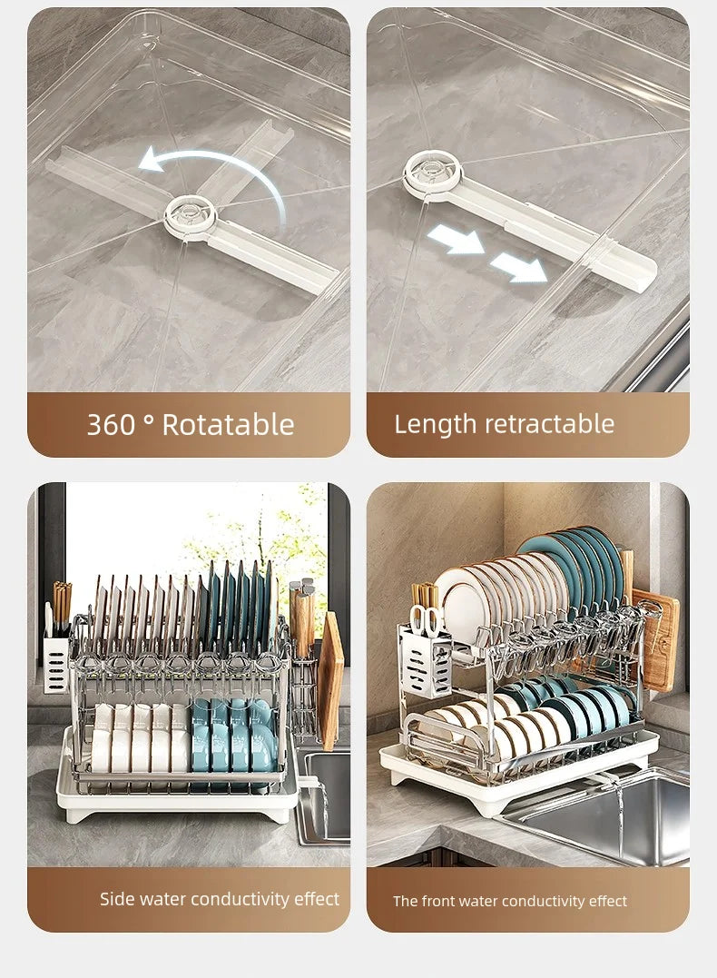 304 stainless steel kitchen storage rack, bowl and plate storage box, draining rack, multifunctional home storage rack for bowls