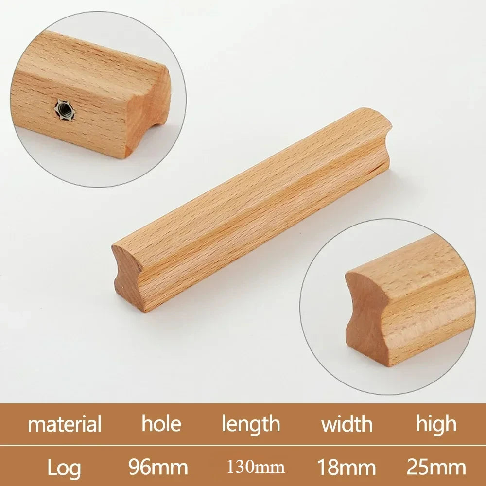 Wooden Furniture Handles Walnut Kitchen Cabinet Handles Drawer Knobs Handles for Cabinets and Drawers Long Wardrobe Pulls