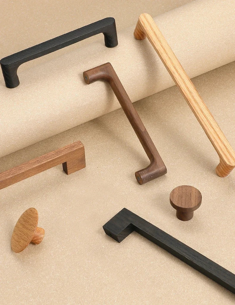 Wooden Cabinet Door Handle Cupboard Door Knob and Handle Kitchen Cabinet Knobs Wardrobe Door Handles for Furniture Hardware