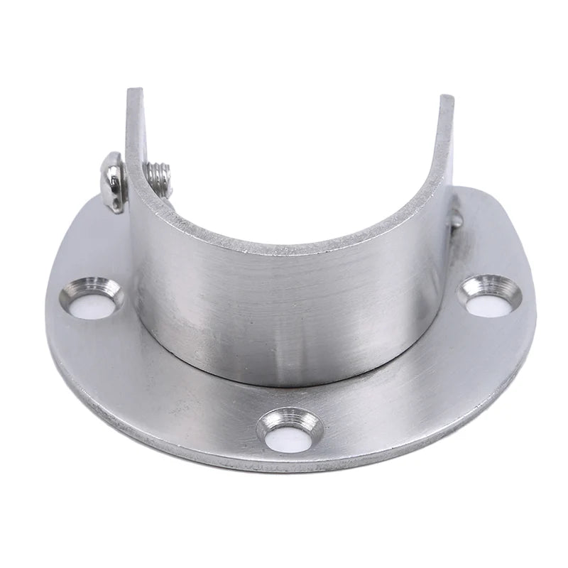 Stainless Steel Clothes Rail Closet Rail Curtain Rod Shower Curtain Closet U-Shaped Rod Closet Pole Sockets Flange End Supports