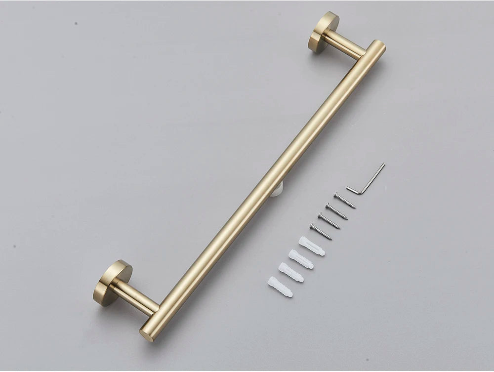 Brushed Gold Bathroom Accessories Towel Bar Bath Robe Hook Bathroom Hardware Set Shelf for Towels Paper Tissue Holder