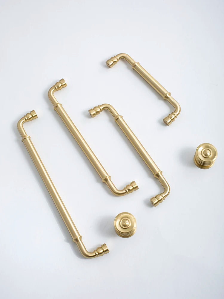 Solid Brass Cabinet Handle Sleek Furniture Hardware Kitchen Handle Dressers Wardrobe Cabinet Drawer Knobs Gold Handle