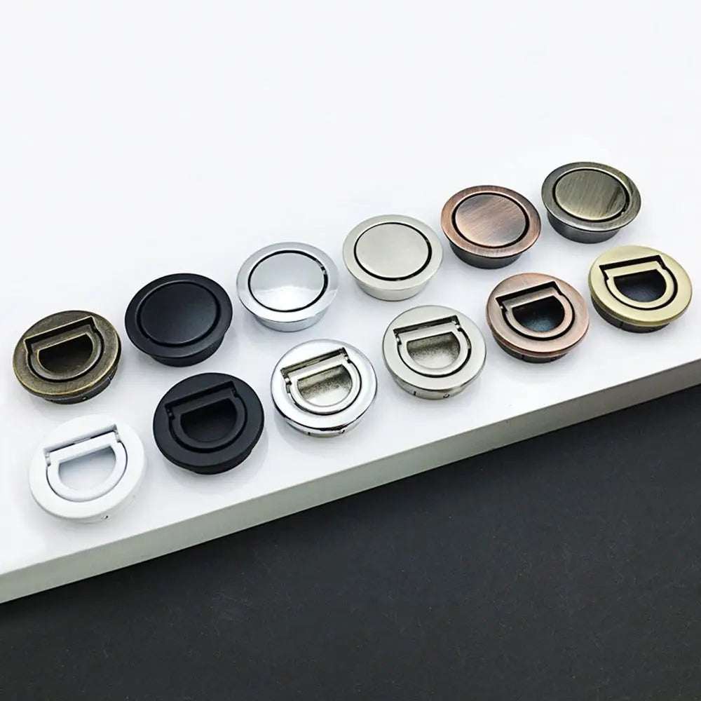Modern Stainless Steel Door Handles Round Cupboard Tatami Cabinet Handle Pull Wardrobe Recessed Door Knob Tatami