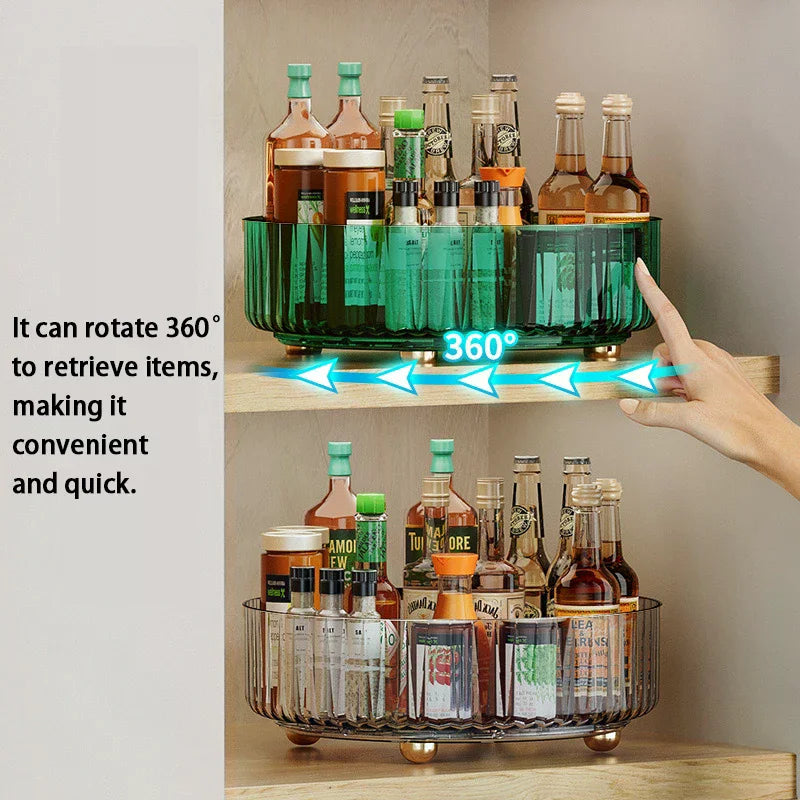 Rotating Spice Rack For Home Kitchens Multi-Functional Storage Tray For Seasoning Bottles And Jars, And Cosmetics