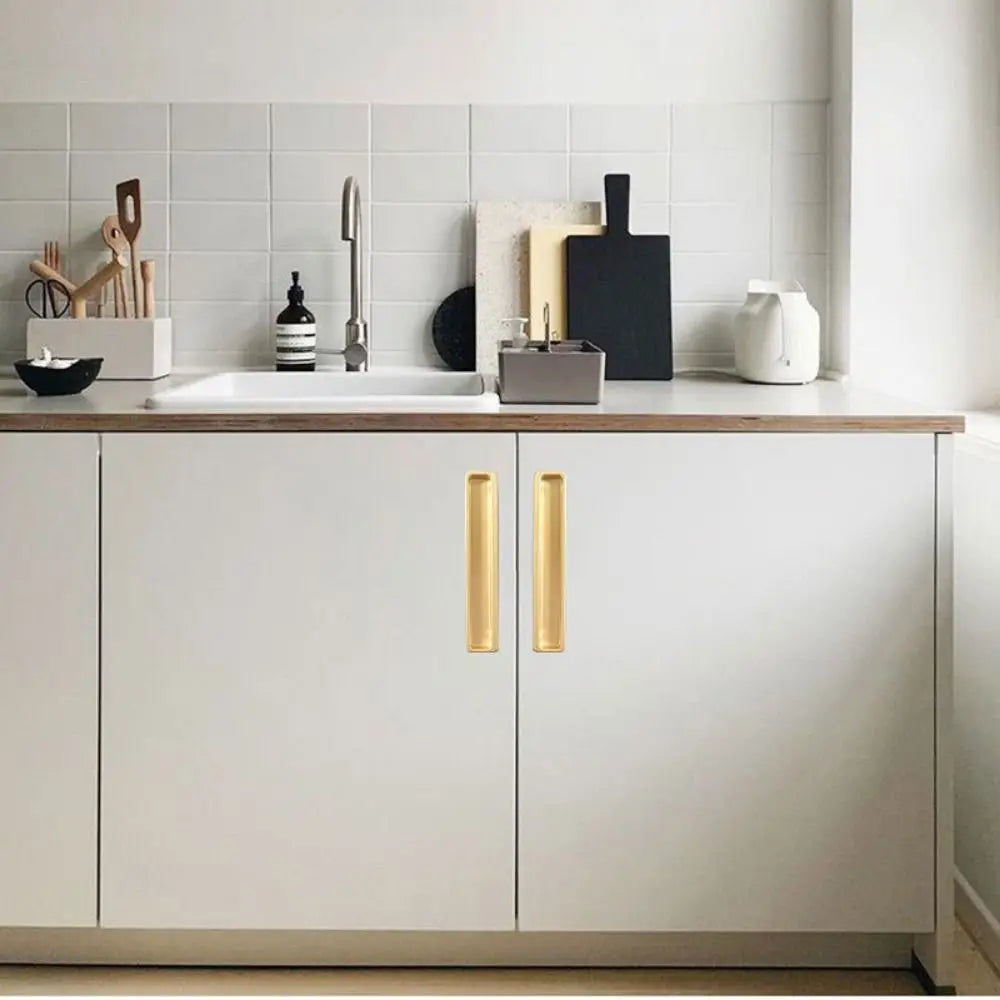 Modern Style Furniture Handle Metal Slotting Recessed Cabinet Door Handle Convenient fashion Embedded Stealth Handle