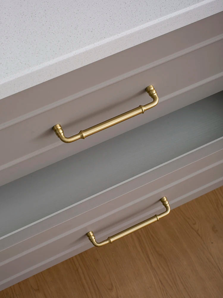 Solid Brass Cabinet Handle Sleek Furniture Hardware Kitchen Handle Dressers Wardrobe Cabinet Drawer Knobs Gold Handle
