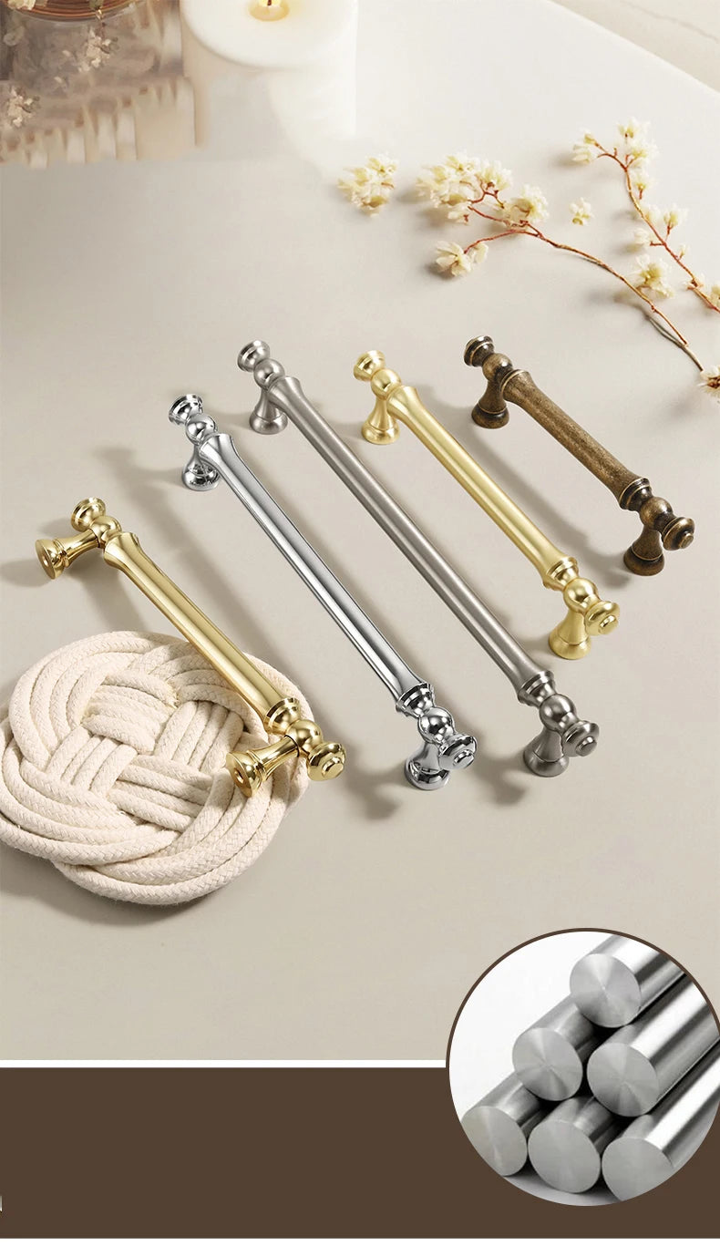 Furniture handles for kitchen cabinets, dressing table drawers, and wardrobes, durable and suitable for home decoration