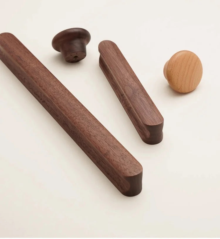 Modern Nordic Solid Wood Cabinet Handles Eco-Friendly Child-Safe Drawer Pulls for Kids Room Furniture Wooden Cabinets Pull