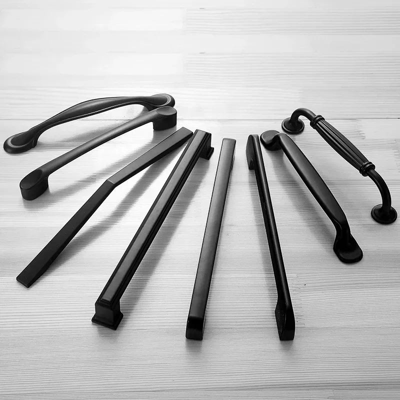 Black Handles Furniture Cabinet Knobs Muebles  Kitchen  Drawer Knobs Cabinet Pulls Cupboard  Knobs