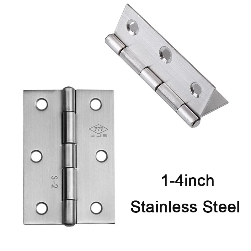 1-4 Inch Furniture Cabinet Door Hinges Stainless Steel Drawer Fitting Hinge Hardware Box Accessories 2in 3in 1.5in 2.5in 3.5in