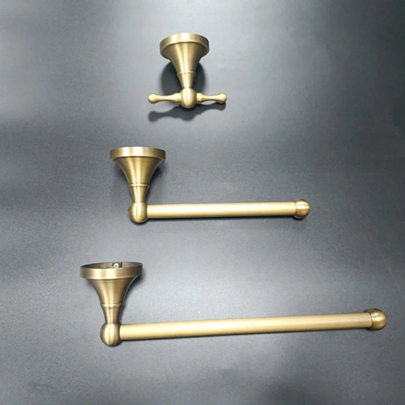 Antique Bathroom Towel Hangers Paper Holder Robe Hooks Copper Bathroom Towel Rod Wall Mounted Towel Bar Towel Rack Towel Holder