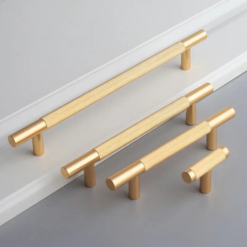 KK&FING Round Rod Knurled Carved Aluminum Alloy Furniture Door Handle Cupboard Wardrobe Door Pulls Cabinet Drawer Knobs Hardware