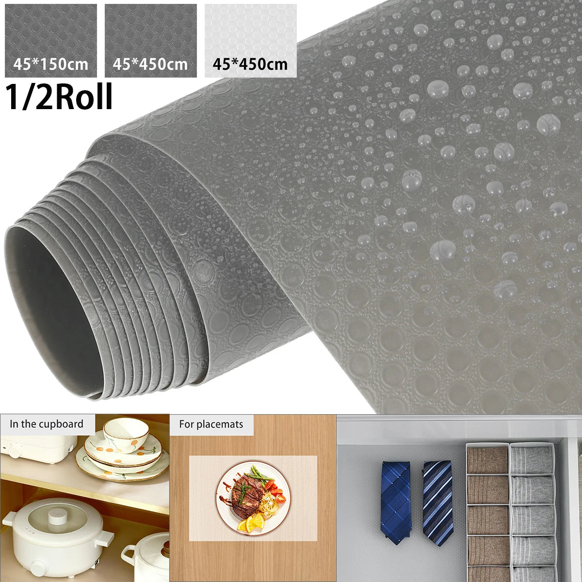 45*150/450CM Drawer Mat Cabinet Shelf Liners Non Slip Waterproof Closet Placemat Table Pad Tablecloth Thickened Oil Kitchen Mats