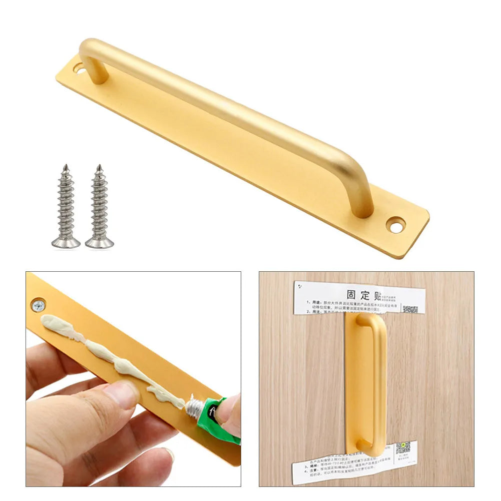 Sliding Door Handle Aluminum Alloy Kitchen Cabinet Door Knob Furniture Drawer Pull Hardware Pull Bar Handle For Gate Toilet Door