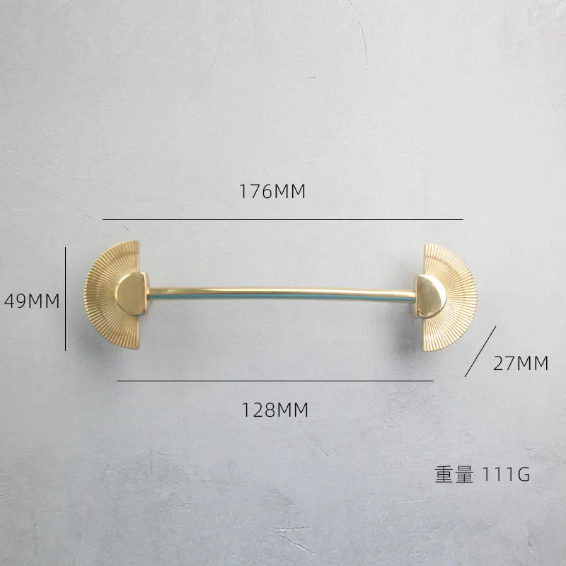 Cabinet Door Handle Pure Copper Simple Nordic Drawer Cabinet Single Hole New Chinese Light Luxury Brass Wardrobe Door Handle