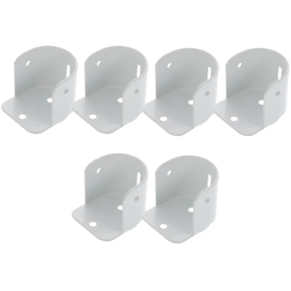 6 Pcs White Iron Closet Rod Bracket Heavy Duty Closet Bar Bracket Closet Pole Bracket Wall Mount Closet Rod Holders