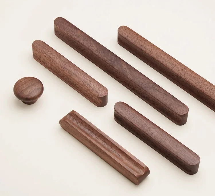 Modern Nordic Solid Wood Cabinet Handles Eco-Friendly Child-Safe Drawer Pulls for Kids Room Furniture Wooden Cabinets Pull