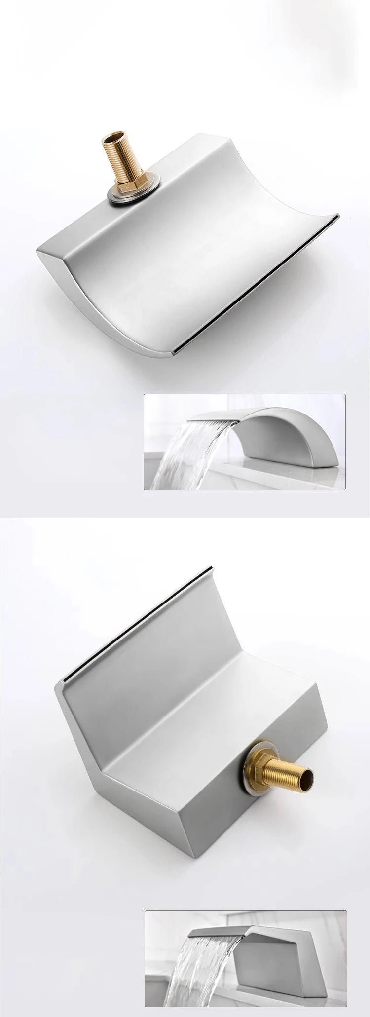 Bathroom waterfall bathtub faucet two-hole cold and hot water Single handle control Sink faucet shower