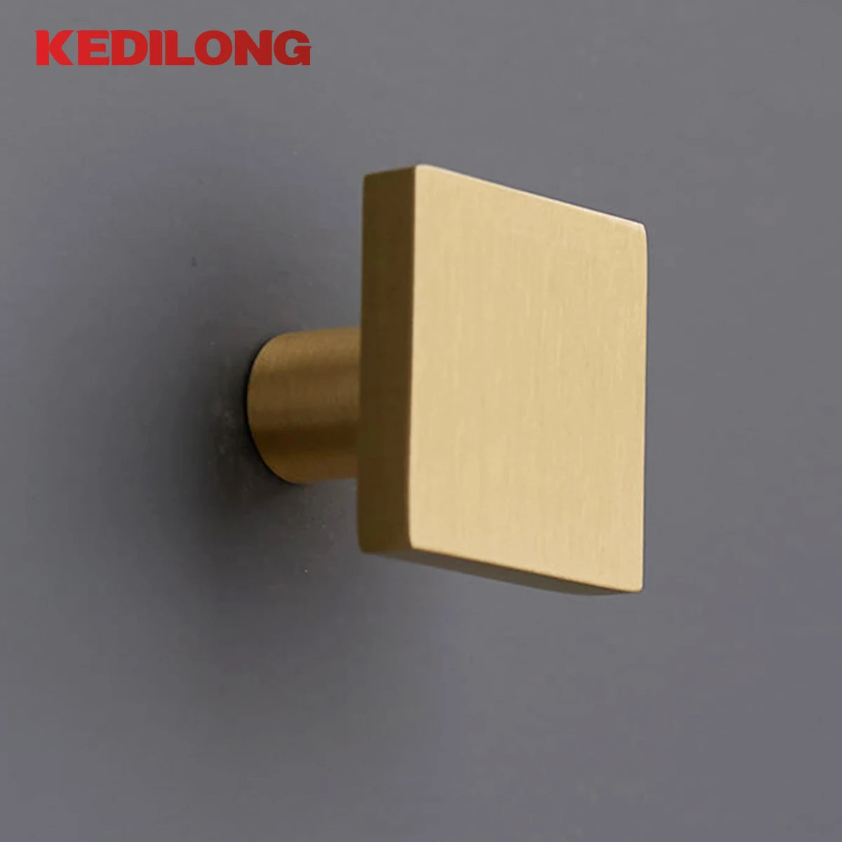 Modern solid brass single hole cabinet door Pull handle Simple wardrobe drawer Cabinet light luxury square knob